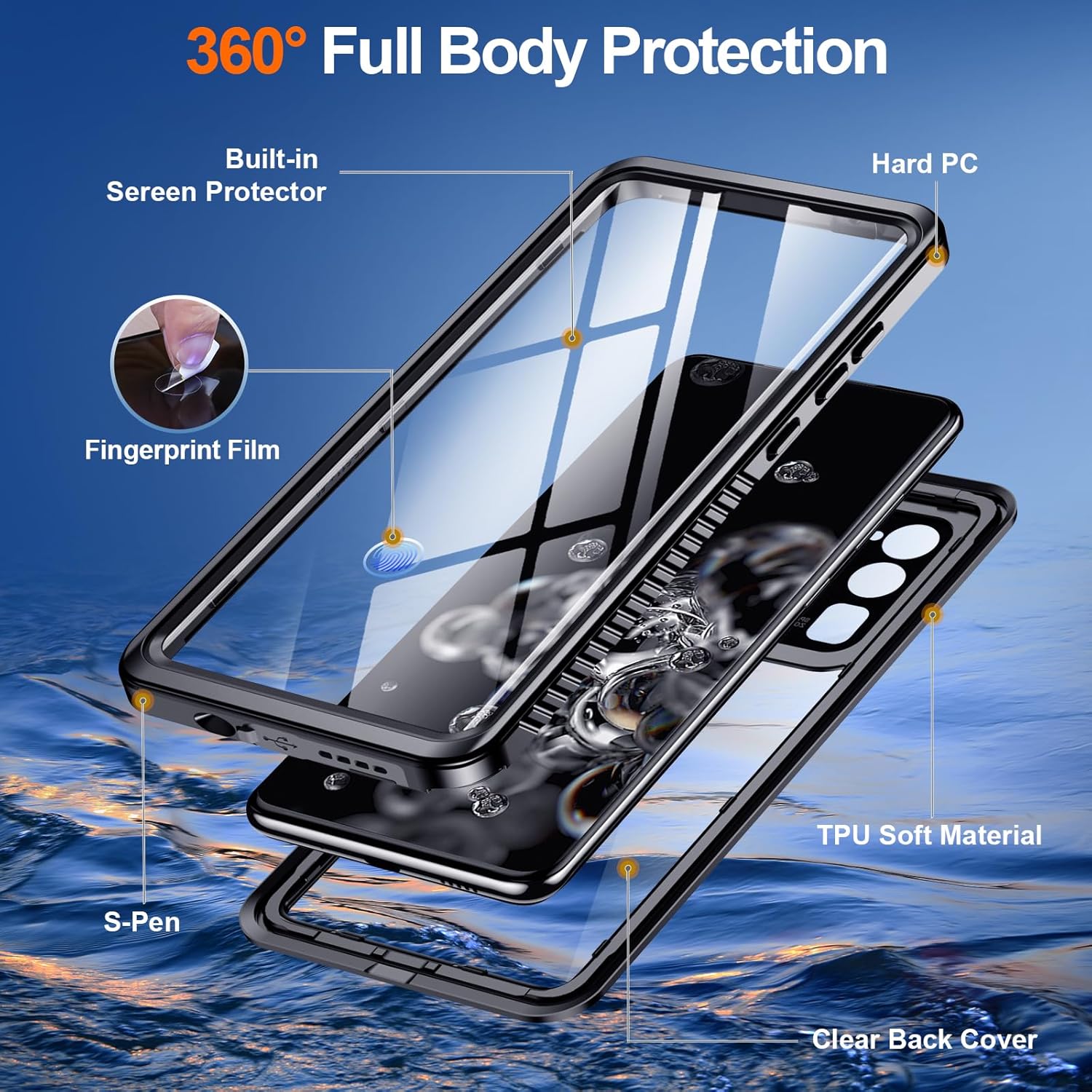 Phone Cases & Screen Protectors: Samsung Galaxy S20 Ultra Waterproof Case