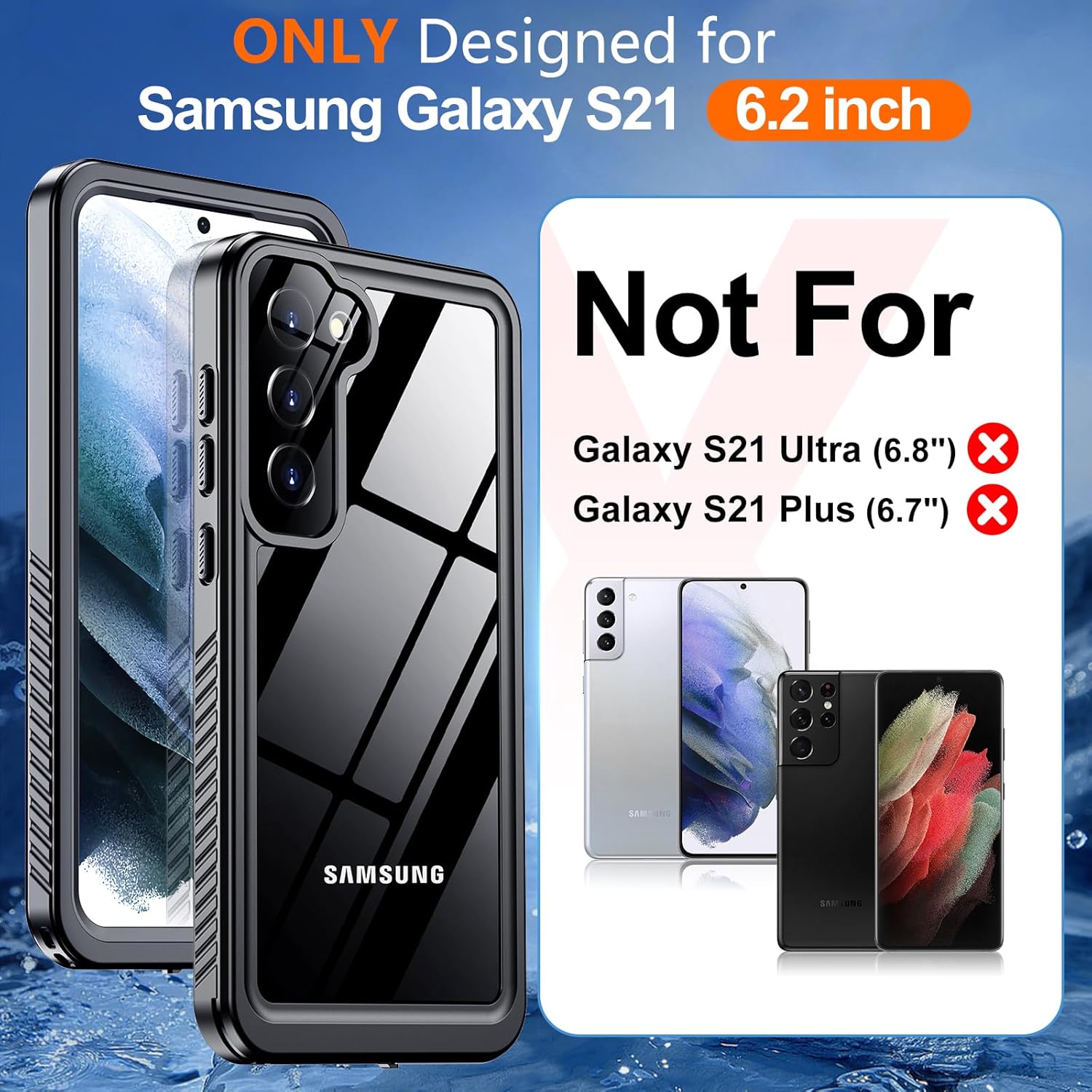 Phone Cases & Screen Protectors: Samsung Galaxy S21 Waterproof Case