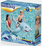 Pool Toys & Inflatables: Bestway 1.83m x 1.02m Realistic Shark Pool Float Inflatable Rubber Ride on for Kids