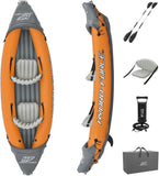 Canoes & Kayaks: Bestway 3.21m x 1.00m Rapid X2 Kayak for 2 with Hand Pump, Paddles, Seats, Fins and Storage Bag Two Seater