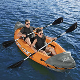 Canoes & Kayaks: Bestway 3.21m x 1.00m Rapid X2 Kayak for 2 with Hand Pump, Paddles, Seats, Fins and Storage Bag Two Seater