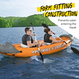 Canoes & Kayaks: Bestway 3.21m x 1.00m Rapid X2 Kayak for 2 with Hand Pump, Paddles, Seats, Fins and Storage Bag Two Seater
