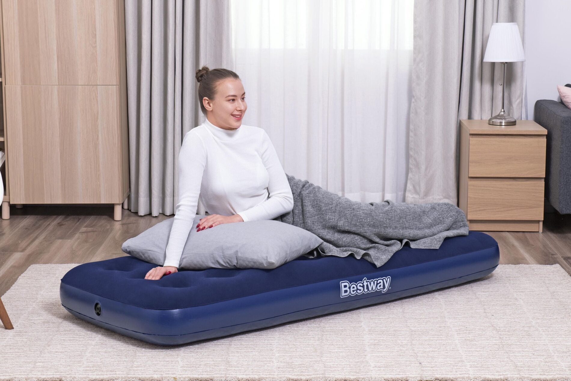 Inflatable Mattresses: Bestway 1.85m x 76cm x 22cm Air Mattress Jr.Twin Indoor/Outdoor Heavy Duty Durable Camping