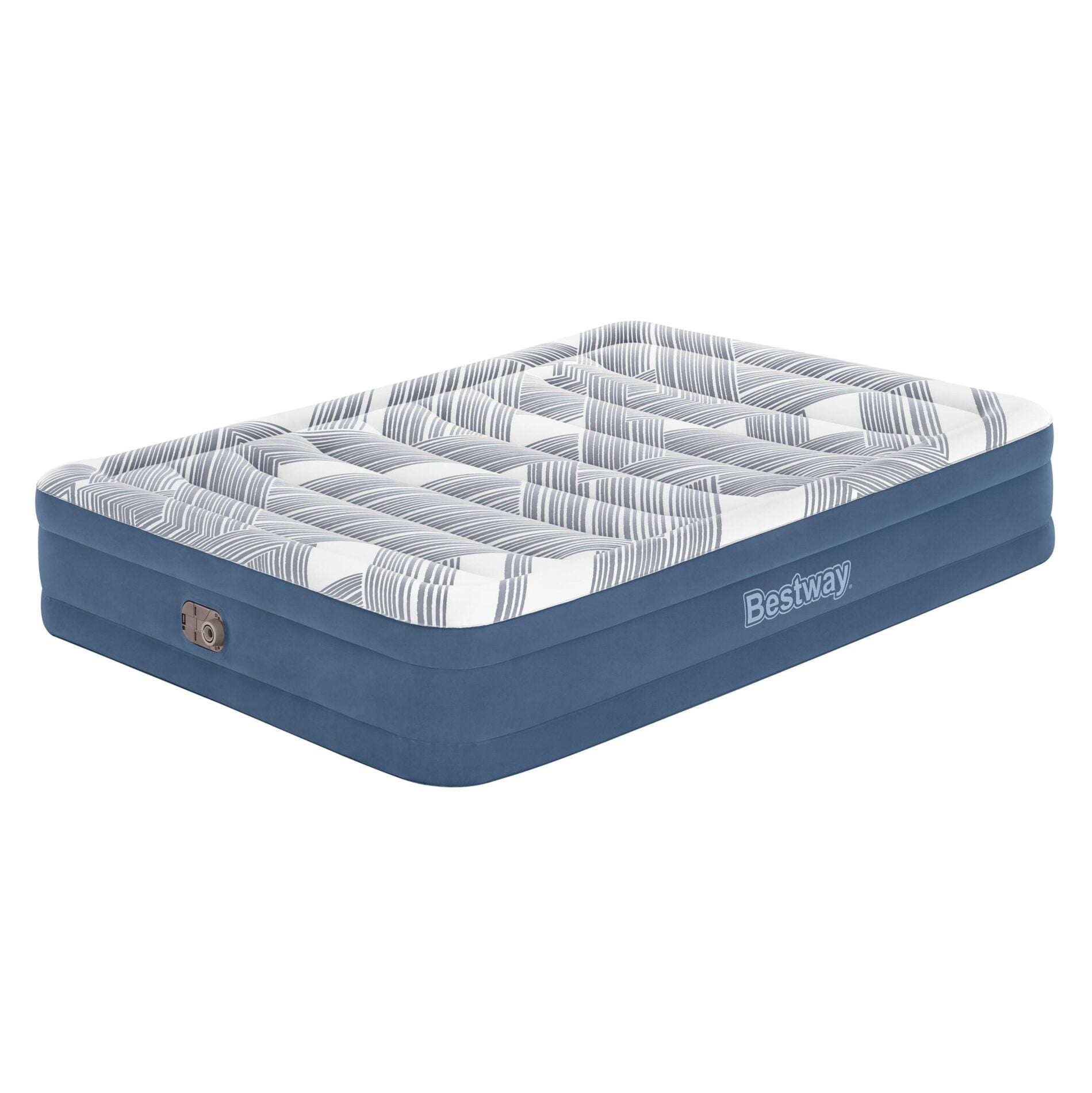 Inflatable Mattresses: Bestway 2.03m x 1.52m x 36cm Tritech Fashion Flock comfortable inflatable Air Mattress Queen Built-in AC Pump