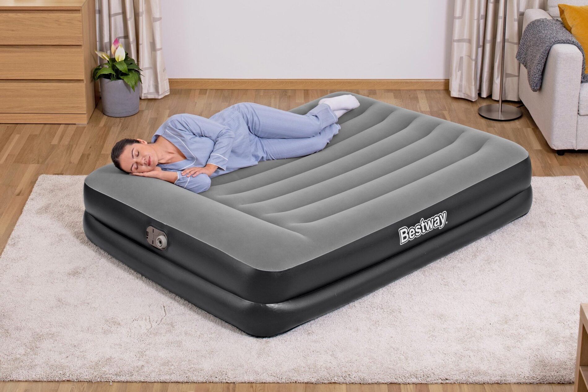 Inflatable Mattresses: Bestway 2.03m x 1.52m x 46cm Tritech Air Mattress Queen Built-in AC pump