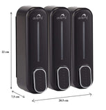Body Wash & Hand Soap: Manual Soap Dispenser 300ml (Pack of 3) - Black