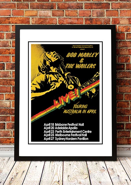 Posters, Paintings & Prints: Bob Marley 'Australian Tour' Poster 1979 - Framed A1