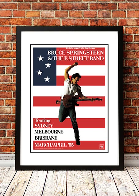 Posters, Paintings & Prints: Bruce Springsteen 'Born in the USA' Australian Tour Poster 1985 - Framed A3