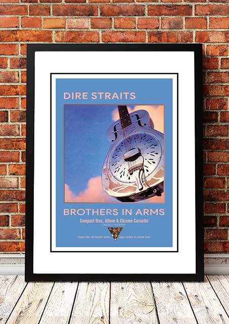 Posters, Paintings & Prints: Dire Straits 'Brothers In Arms' In Store Poster 1985- Framed A4