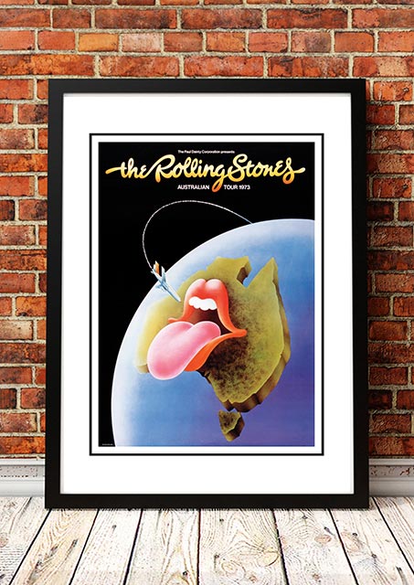Posters, Paintings & Prints: The Rolling Stones 'Australian Tour' Poster 1973 - Framed A2