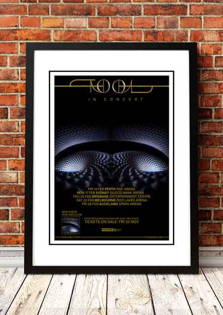 Posters, Paintings & Prints: Tool 'Australian Tour' Poster 2020- Framed A4