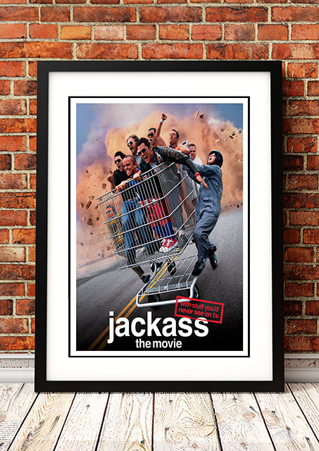 Posters, Paintings & Prints: Jackass: The Movie Cult Movie Poster! - Framed A4