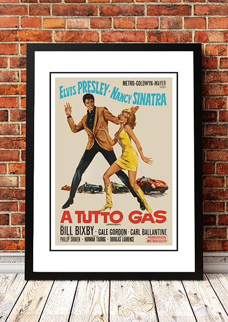 Posters, Paintings & Prints: Elvis 'A Tutto Gas' Framed Movie Poster! - Framed A4