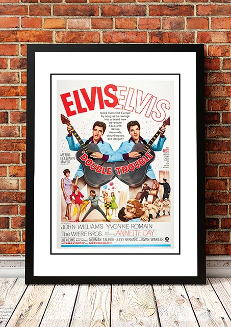 Posters, Paintings & Prints: Elvis 'Double Trouble' Framed Movie Poster! - Framed A4