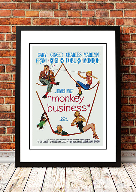 Posters, Paintings & Prints: Marilyn Monroe ‘Monkey Business’ Framed Movie Poster! - Framed A2