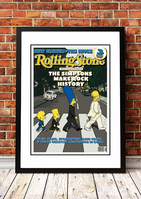 Posters, Paintings & Prints: The Simpsons 'Abbey Rd' Rolling Stone Magazine Cover! - Framed A2
