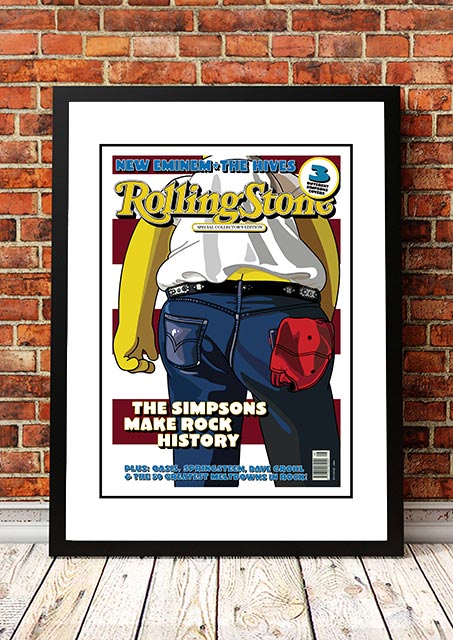 Posters, Paintings & Prints: The Simpsons 'Born in the USA' Rolling Stone Magazine Cover! - Framed A4