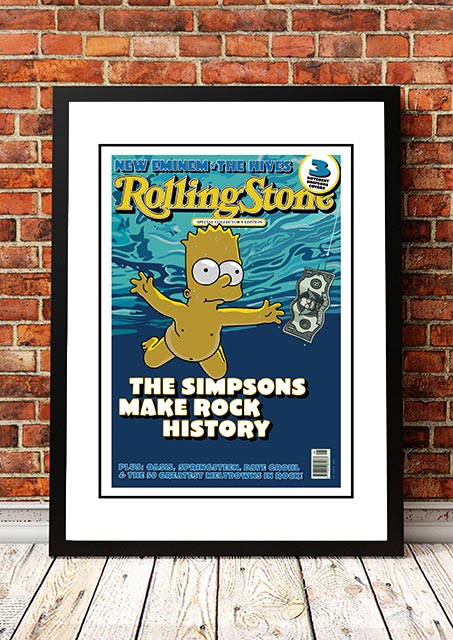 Posters, Paintings & Prints: The Simpsons 'Nevermind' Rolling Stone Magazine Cover!- Framed A4