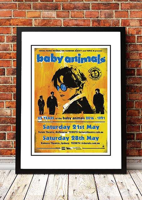 Posters, Paintings & Prints: Baby Animals ’25 Years’ Sydney / Melbourne, Australia 2016 Tour Poster - Framed A2