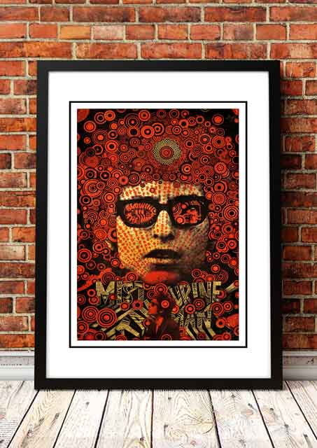 Posters, Paintings & Prints: Bob Dylan ‘Mr Tambourine Man’ Pop Art Poster - Framed A4