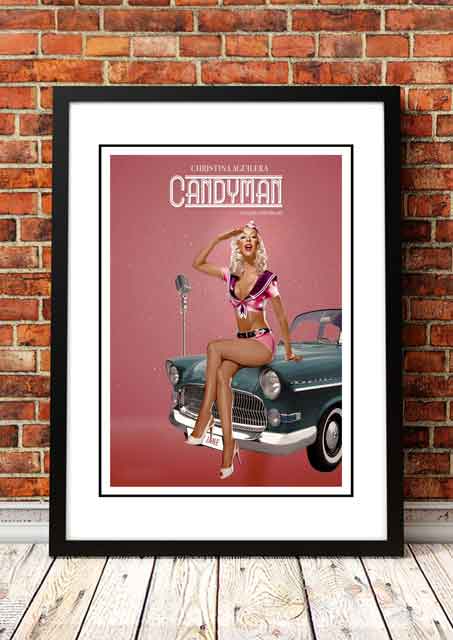Posters, Paintings & Prints: Christina Aguilera ‘Candyman’ In Store Promotional Poster 2006 - Framed A4