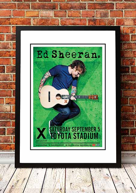 Posters, Paintings & Prints: Ed Sheeran ‘Toyota Stadium’ Dallas, USA Concert Poster 2018 - Framed A3