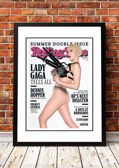 Posters, Paintings & Prints: Lady Ga Ga ‘Rolling Stone Magazine’ Cover Poster 2010 - Framed A3