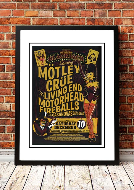 Posters, Paintings & Prints: Motley Crue 'Blackjack’ Perth, Australia Concert Poster 2005 - Framed A3
