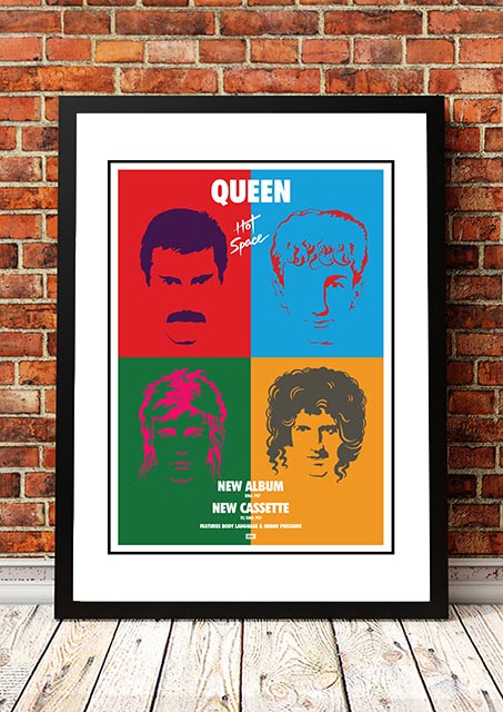Posters, Paintings & Prints: Queen ‘Hot Space’ In Store Promotional Poster 1982 - Framed A2