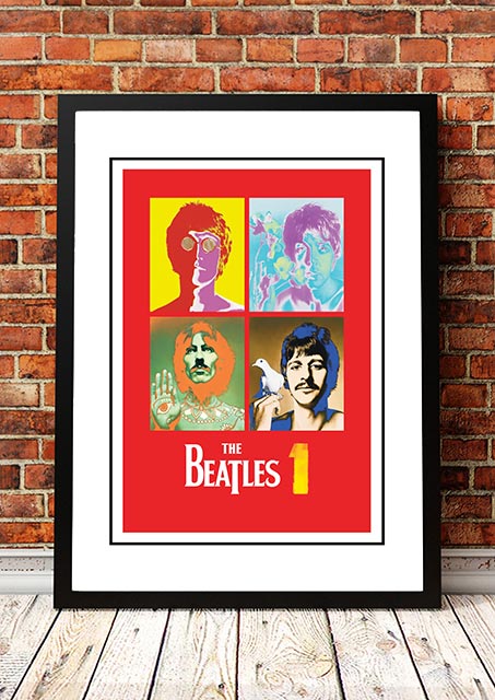 Posters, Paintings & Prints: The Beatles ‘1’ In Store Promotional Poster 2000 - Framed A4