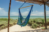 Hammocks & Accessories: Mayan Legacy Extra Large Outdoor Cotton Mexican Hammock Chair in Caribe Colour