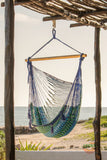 Hammocks & Accessories: Mayan Legacy Extra Large Outdoor Cotton Mexican Hammock Chair in Caribe Colour