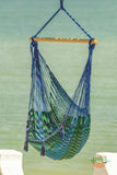 Hammocks & Accessories: Mayan Legacy Extra Large Outdoor Cotton Mexican Hammock Chair in Caribe Colour