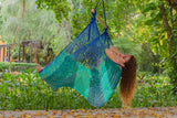 Hammocks & Accessories: Mayan Legacy Extra Large Outdoor Cotton Mexican Hammock Chair in Caribe Colour