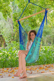 Hammocks & Accessories: Mayan Legacy Extra Large Outdoor Cotton Mexican Hammock Chair in Caribe Colour