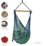 Hammocks & Accessories: Mayan Legacy Extra Large Outdoor Cotton Mexican Hammock Chair in Caribe Colour