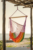 Hammocks & Accessories: Mayan Legacy Extra Large Outdoor Cotton Mexican Hammock Chair in Rainbow Colour