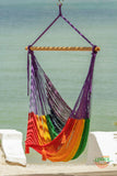 Hammocks & Accessories: Mayan Legacy Extra Large Outdoor Cotton Mexican Hammock Chair in Rainbow Colour