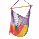 Hammocks & Accessories: Mayan Legacy Extra Large Outdoor Cotton Mexican Hammock Chair in Rainbow Colour