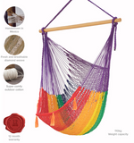 Hammocks & Accessories: Mayan Legacy Extra Large Outdoor Cotton Mexican Hammock Chair in Rainbow Colour