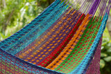 Hammocks & Accessories: Outdoor undercover cotton Mayan Legacy hammock with hand crocheted tassels King Size Colorina