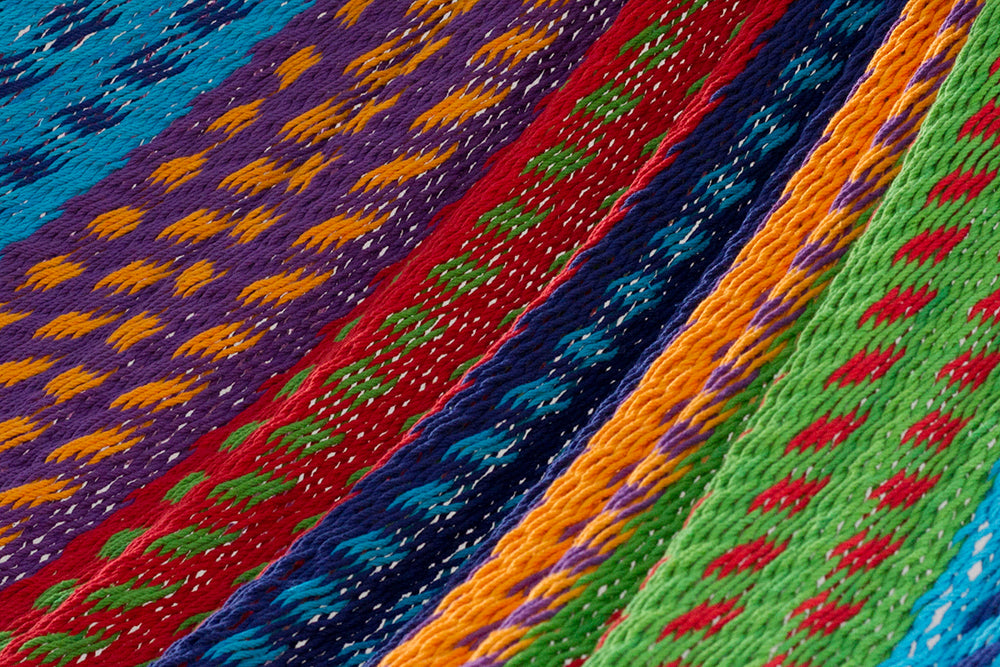 Hammocks & Accessories: Outdoor undercover cotton Mayan Legacy hammock with hand crocheted tassels King Size Colorina