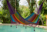 Hammocks & Accessories: Outdoor undercover cotton Mayan Legacy hammock with hand crocheted tassels King Size Colorina