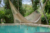 Hammocks & Accessories: Outdoor undercover cotton Mayan Legacy hammock with hand crocheted tassels King Size Marble