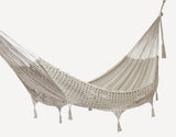 Hammocks & Accessories: Outdoor undercover cotton Mayan Legacy hammock with hand crocheted tassels Queen Size Marble Colour