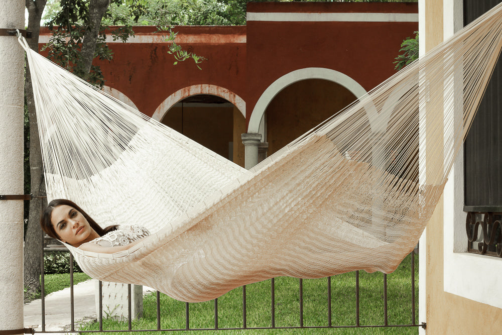 Hammocks & Accessories: Outdoor undercover cotton Mayan Legacy hammock King size Marble