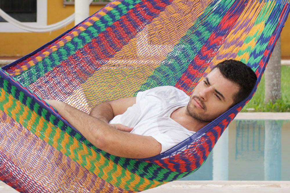 Hammocks & Accessories: Outdoor undercover cotton Mayan Legacy hammock King size Mexicana