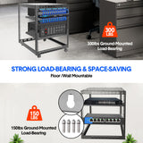Bridges & Routers: Alston 12U Open Frame Server Rack Hifi Device Rack with Vented Shelves Heavy Duty 4-Post AV/IT Network Rack Free Standing with Lockable Casters