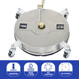 Automotive Repair & Speciality Tools: 2In1 Surface Cleaner 16.5Inch Undercarriage Washer Pressure Washer Max 4000PSI 1/4 Quick Connector with Universal Wheels and Wands for Car Ground Cleaning