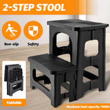 Mobility & Accessibility: Multipurpose Portable Folding 2 Step Stool Non-Slip PP Collapsible Step Ladder Stool For Office Garage Library Closet Bathroom Kitchen Household Car RV